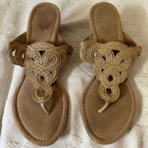 Raffia Patterned Wedge Heel Sandal